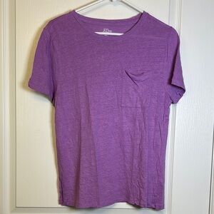 J. Crew Purple Pocket Linen Tee Size Large EUC #2571